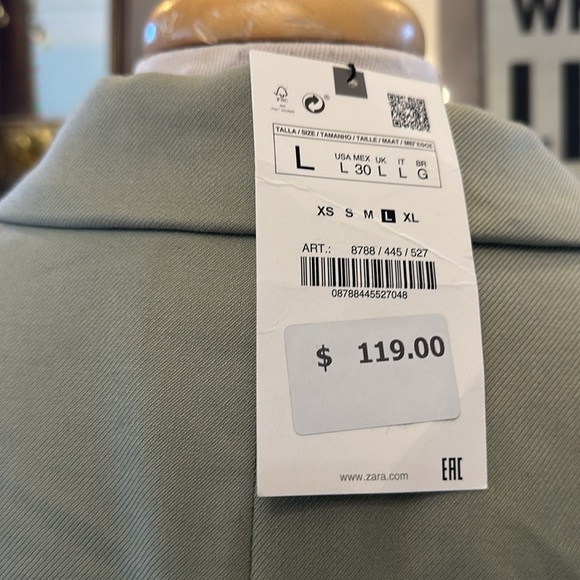 NWT “Zara” light olive double breasted blazer - Picture 6 of 6